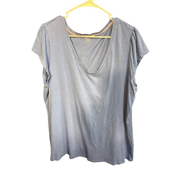 Boden Womens Light Blue Short Sleeve Top US 18 V-Neck Soft Lightweight Casual - Picture 1 of 4